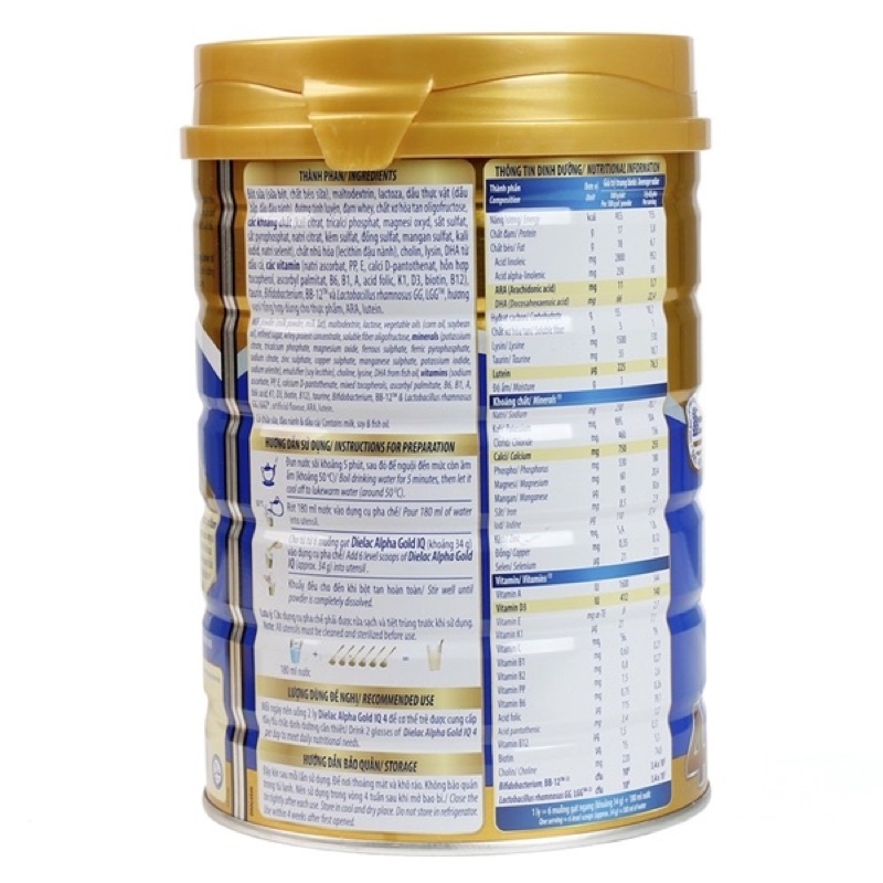 Sữa Bột Alpha Gold IQ 3 850g