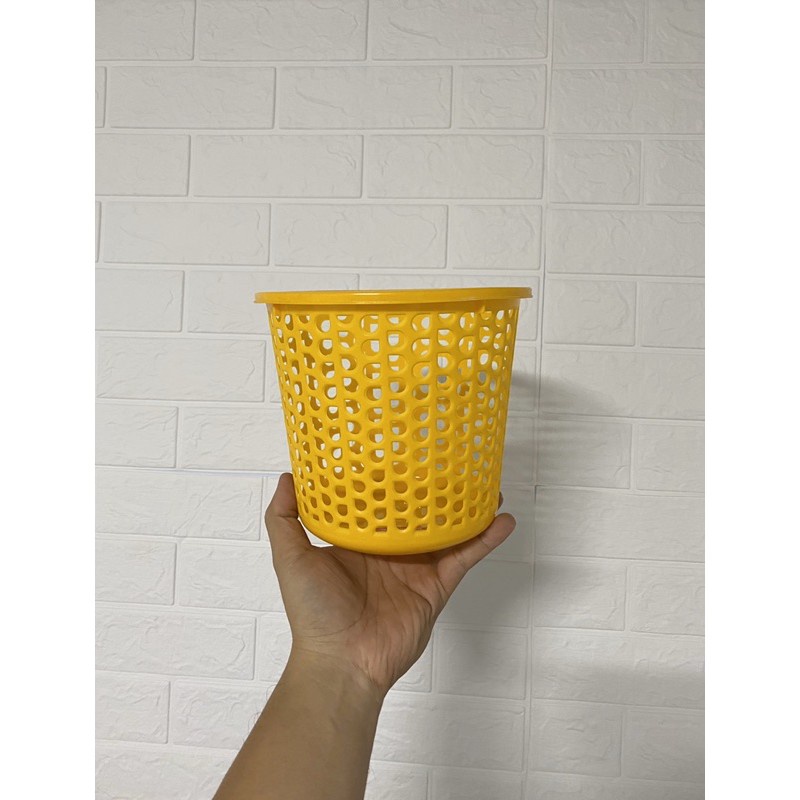 Sọt nhựa tròn mini để bàn đựng bút viết tiện lợi