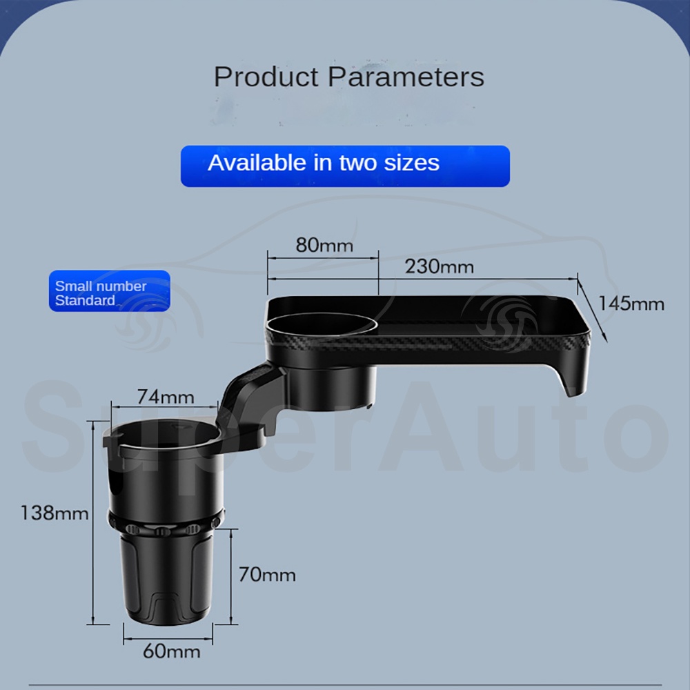 SuperAuto Giá Đỡ Cốc Nước Xoay 360 Độ Cho Xe Hơi°Giá Đỡ Điện Thoại Xoay Tròn Gắn Lỗ Thông Gió Xe Hơi