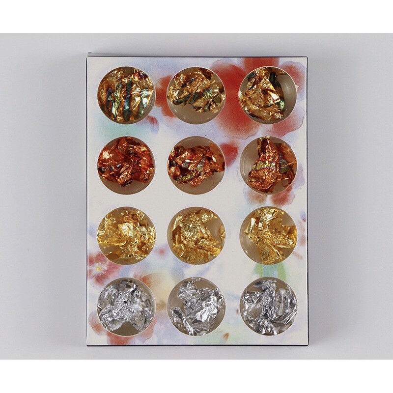 set giấy nhúng bạc trang trí móng (12 hủ / set 4 màu)