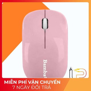 Chuột quang không dây màu hồng - đen bamba b1 - mouse không dây bamba b
