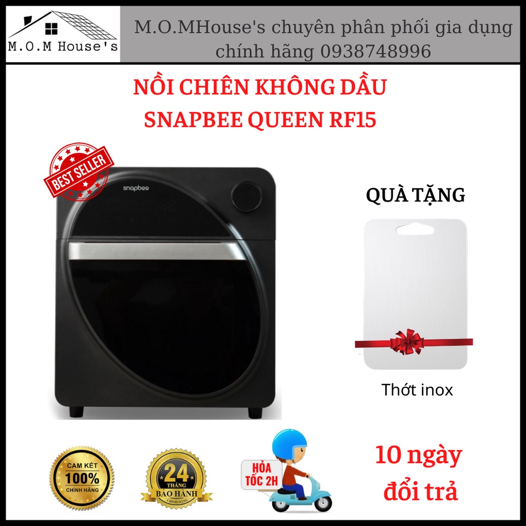 Nồi chiên không dầu SnapBee QUEEN RF15 - 16 Chức Năng - Dung Tích 15L - Công Suất thực 1700W - Thương Hiệu Mỹ