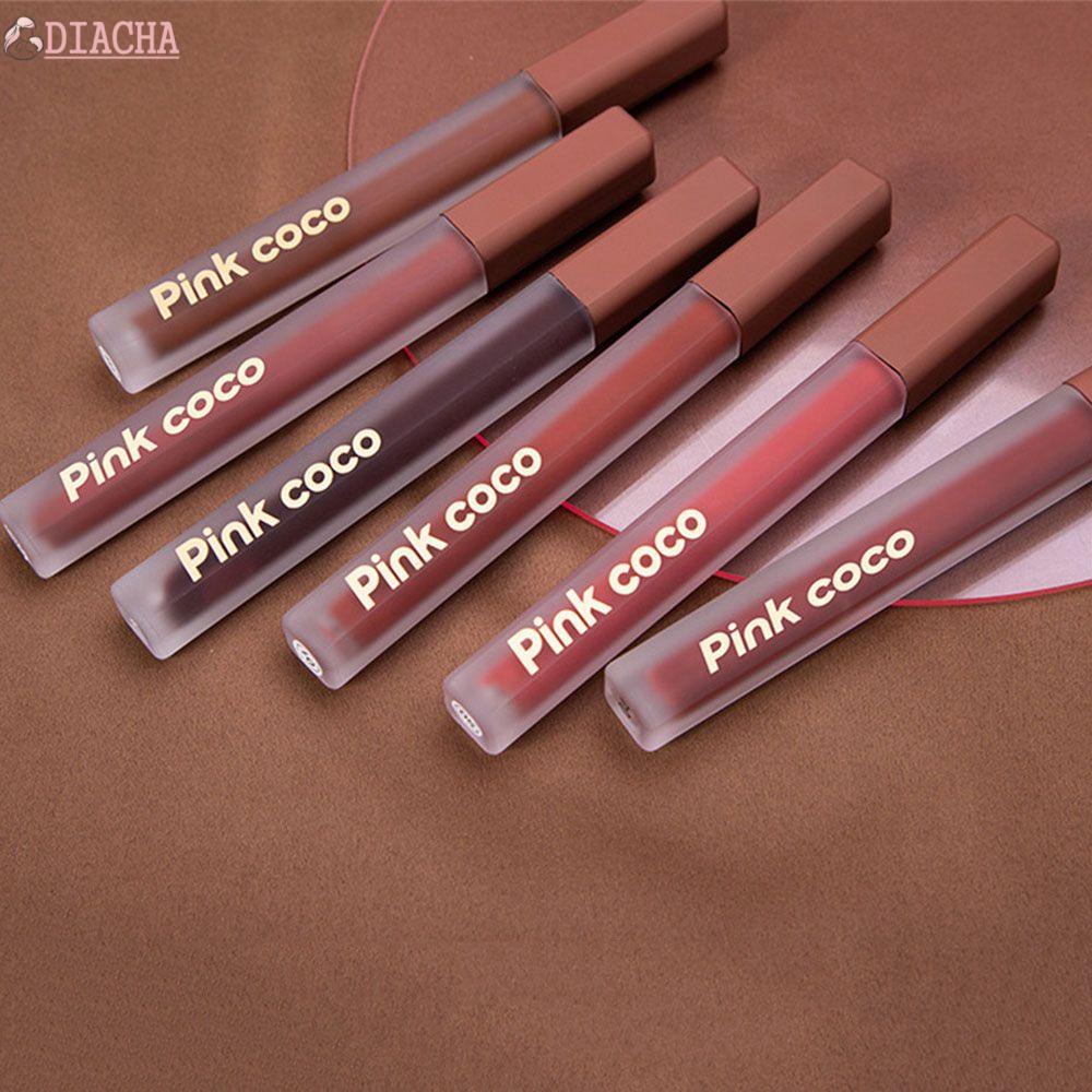 [Hàng mới về] Son kem nhung trang điểm môi chống nước lâu trôi 6 màu tùy chọn cho nữ