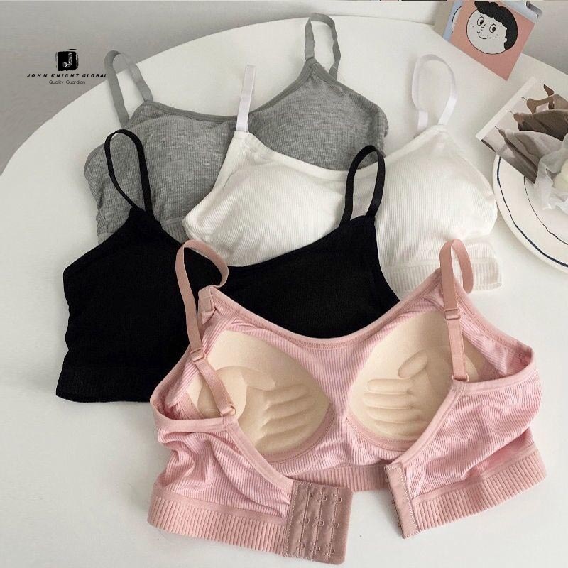 Áo lót vải cotton không gọng mát xa phong cách Hàn Quốc