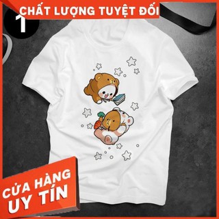 In hình Chibi Nhật Bản - Áo thun Cotton nam, nữ tay ngắn, cổ tròn