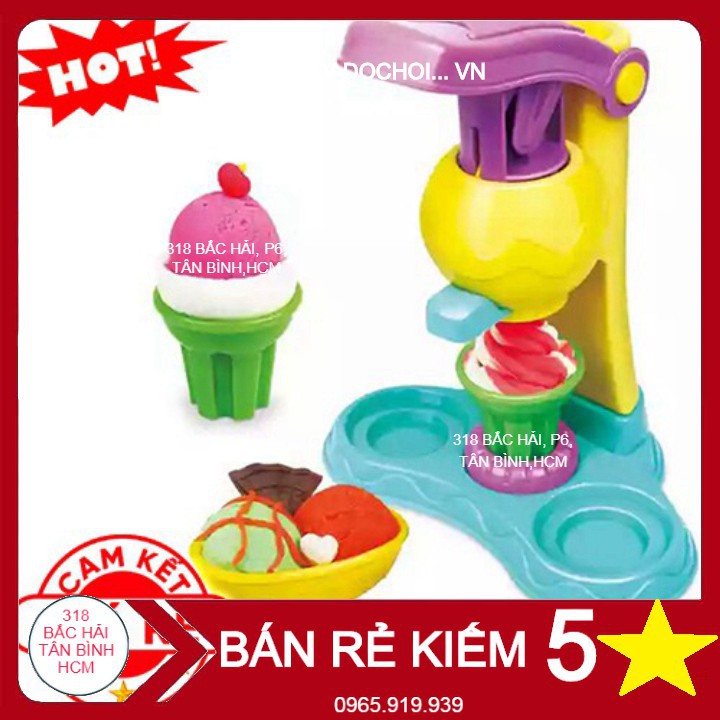 LOẠI ĐẸP- Đồ Chơi Đất Nặn Làm Kem Kèm Máy Làm Kem. Đồ Chơi Thông Minh Cho Bé.