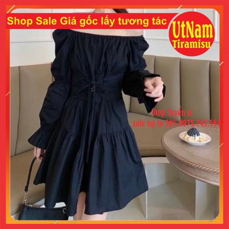 [RẺ VÔ ĐỊCH] Váy Tiểu Thư Triết eo Mặc 2 kiểu Trễ Vai Hoặc Cổ Vuông Vintage ❤ Đầm Xòe 2 Lớp có lót váy trong | BigBuy360 - bigbuy360.vn