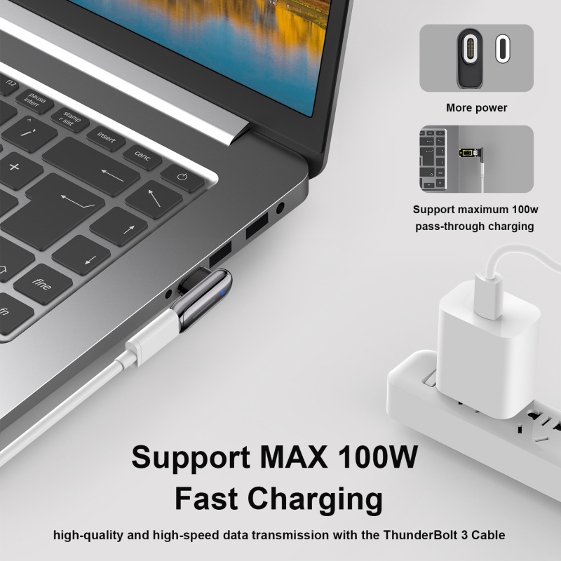 Bộ Chuyển Đổi Dữ Liệu Nhanh Ankndo PD 100W USB C Từ Tính 24 Pin Type-C Sang Type-C USB4 40Gbps 8K 60Hz Cho Mac-(Book/ Samsung