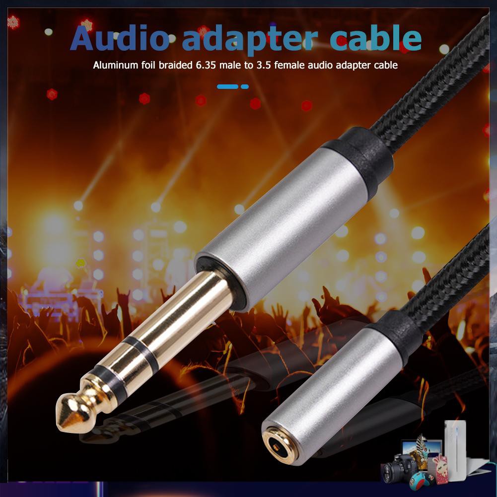 Dây Cáp Bện Chuyển Đổi Cổng 3.5mm Female Sang 6.35mm Trs 1 / 8 Jack Sang 1 / 4