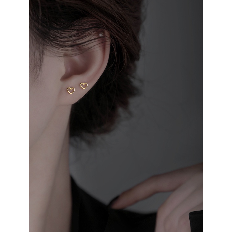 Bông Tai Bạc 925 Hình Trái Tim Nhỏ Xinh Thời Trang Mới Cho Nữ