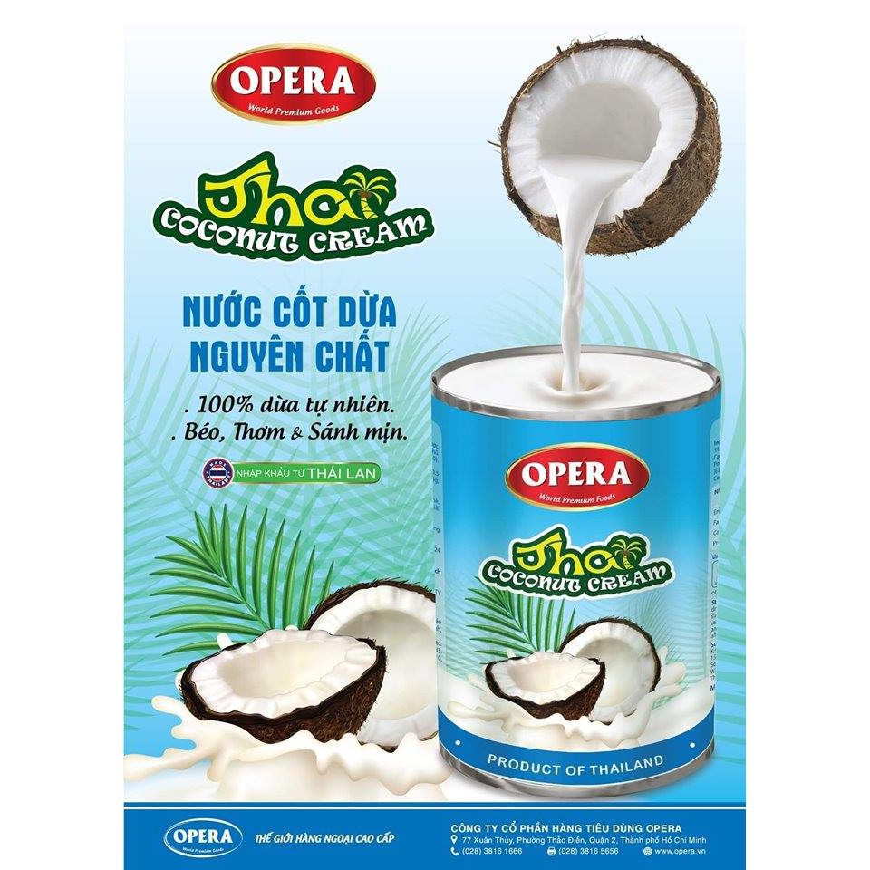 [Bán Giá Sỉ] Nước Cốt Dừa Opera Nhập Khẩu Thái Lan 165ml và 400ml