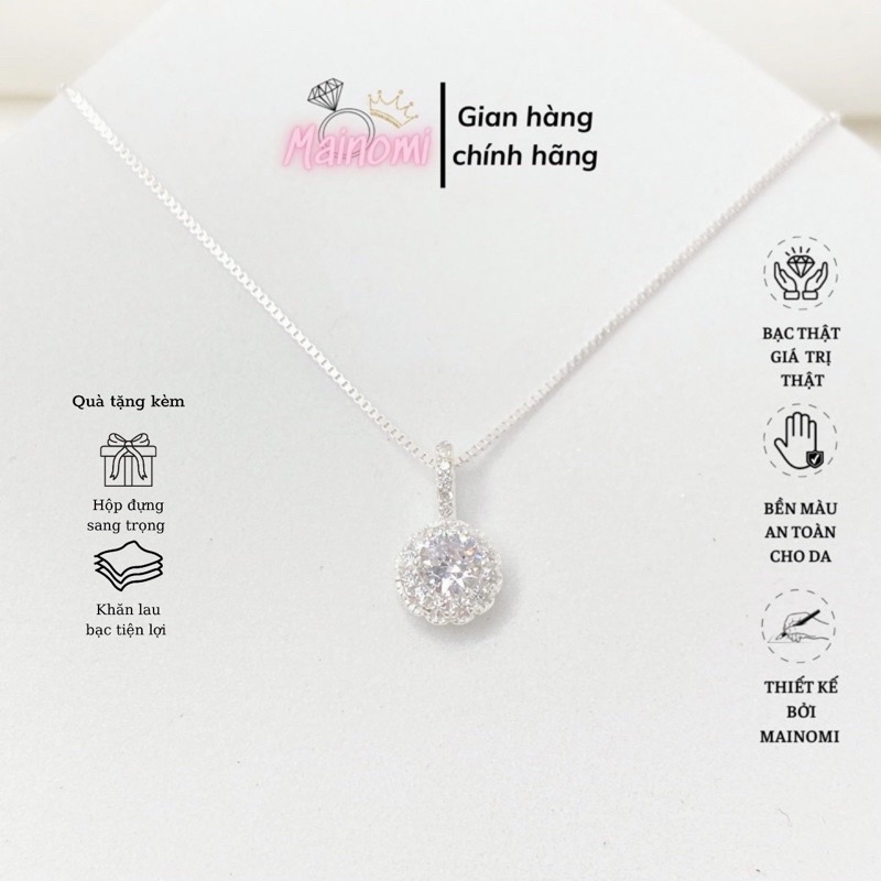 Dây chuyền mặt hoa cúc cánh tròn MAINOMI mã kèm quà tặng nhỏ xinh nhẹ nhàng bắt mắt