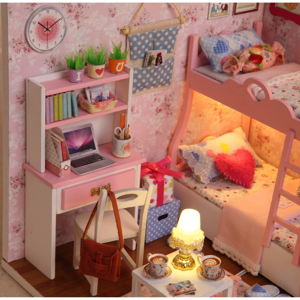 Mô hình nhà búp bê DIY Doll House Miniature_ MOOD OF LOVE_Tặng TẤM CHE BỤI + KEO