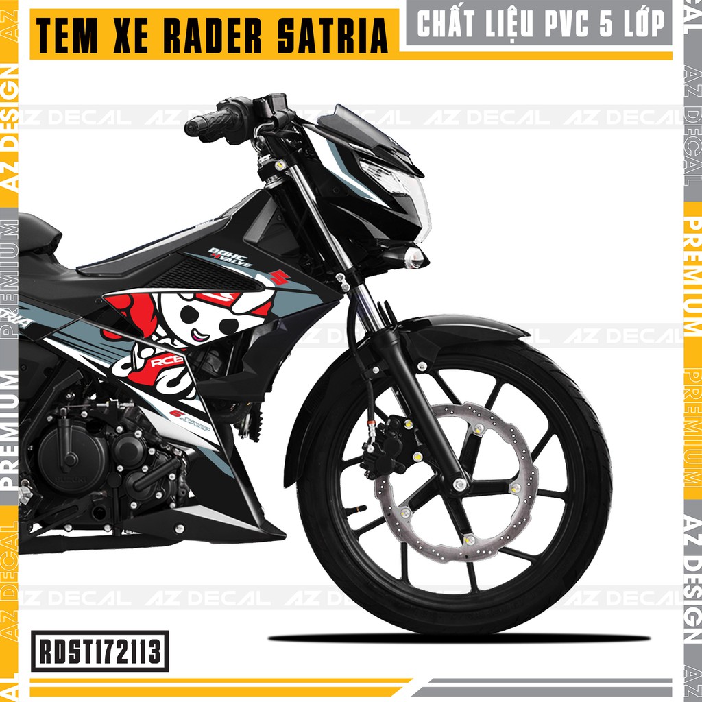 Tem Xe Suzuki Raider/Satria | RDST172113 | Decal PVC Dán Xe Máy Chống Nước, Cắt Sẵn Dễ Dán, Nhiều Màu