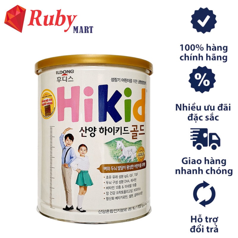 Sữa Bột Hikid tăng chiều cao cân nặng cho bé từ 1 tuổi hộp 600g