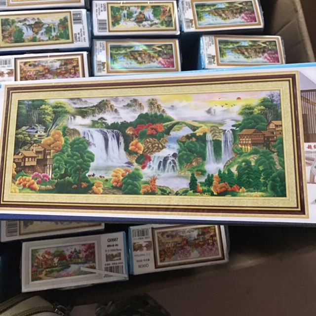 Tranh gắn đá phong cảnh núi non q0503 khổ 190x75cm