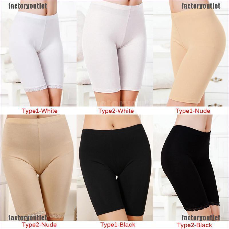 {Factory Outlet} Quần Legging Ngắn Co Giãn Không Đường May Viền Ren Hoa Thời Trang Nữ