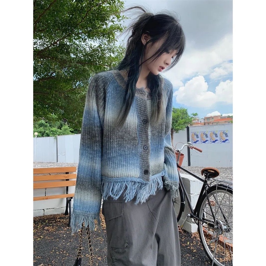 Áo Khoác Cardigan Len Cổ Tròn Dáng Rộng Thời Trang 2022 Phong Cách Mới 2022 Dành Cho Bạn Nữ