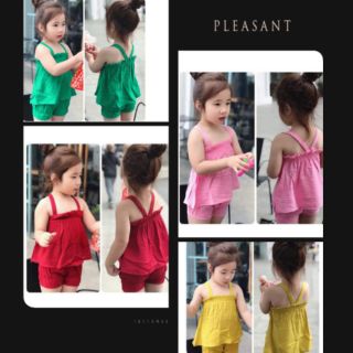 Bộ thô đũi 2 dây cho bé gái