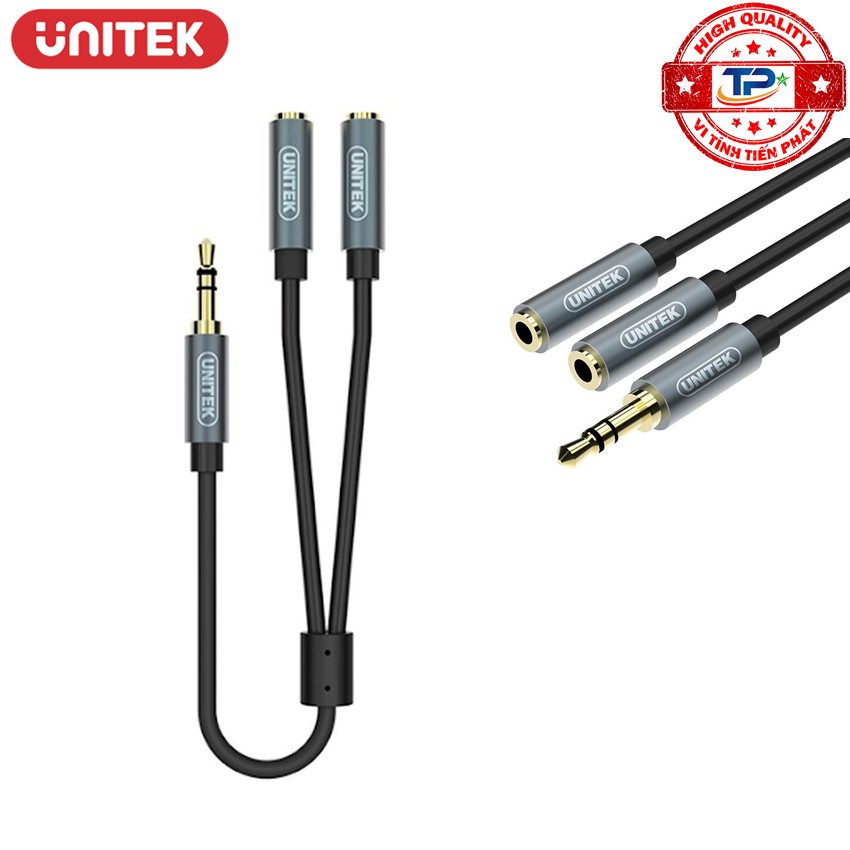 Cáp chia 1 ra 2 cổng Audio 3.5mm Unitek Y-C956ABK