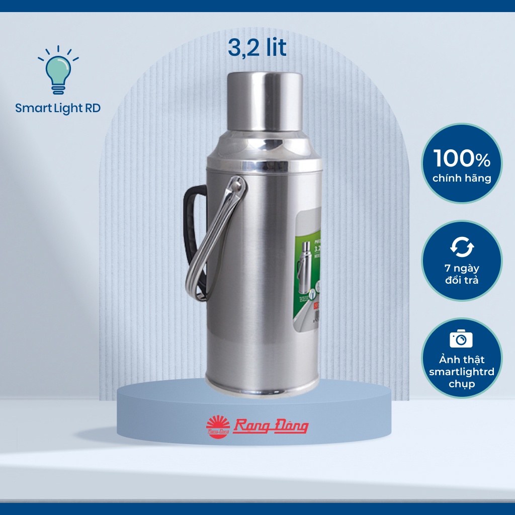 Phích nước rạng đông 3,2 lit inox cao cấp, bình thuỷ giữ nhiệt đựng nước nóng Model: RD-3240 ST1