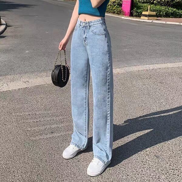 Quần jeans daduhey lưng cao dáng rộng thời trang dành cho nữ