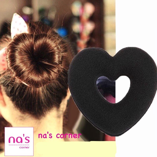 Bộ 3 món dụng cụ bới tóc búi tóc hình trái tim