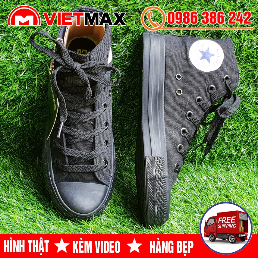 💎 [GIÁ SỐC] Giày Thể Thao CV Classic Đen Full Cao Cổ Nam Nữ