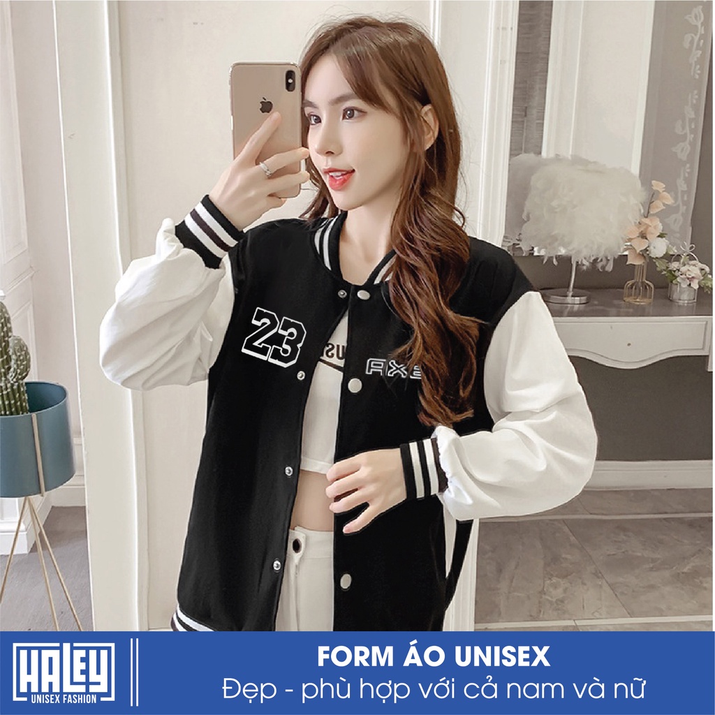 Áo bomber khoác Nam Nữ Unisex HALEY Street Wear Phong Cách Hàn Quốc Chất Nỉ Cao Cấp mã BB03 Không Xù Đủ Màu Dễ Phối Đồ