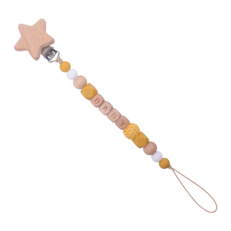 Đồ Chơi Kẹp Paci Bằng Silicone Mềm Mại Cho Bé Mọc Răng