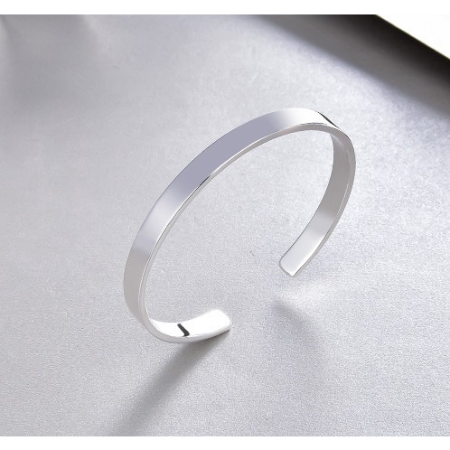 Vòng Tay Nam Lắc Tay Unisex Plain Thời Trang Vòng Tay Nam Nữ Basic Kuu Studio Màu Bạc Đen Titan - Vòng Plain