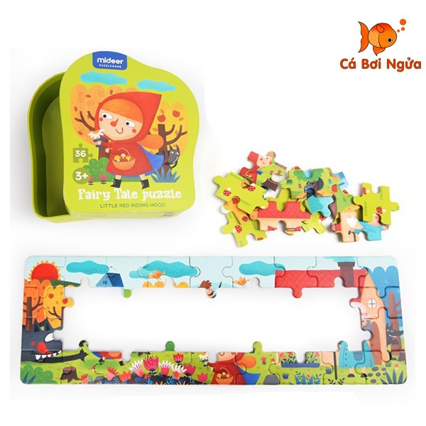 Đồ chơi xếp hình, Bộ xếp hình chính hãng Mideer Fairy Tale Puzzle Cô Bé Quàng Khăn Đỏ 36 miếng ghép - Little Red