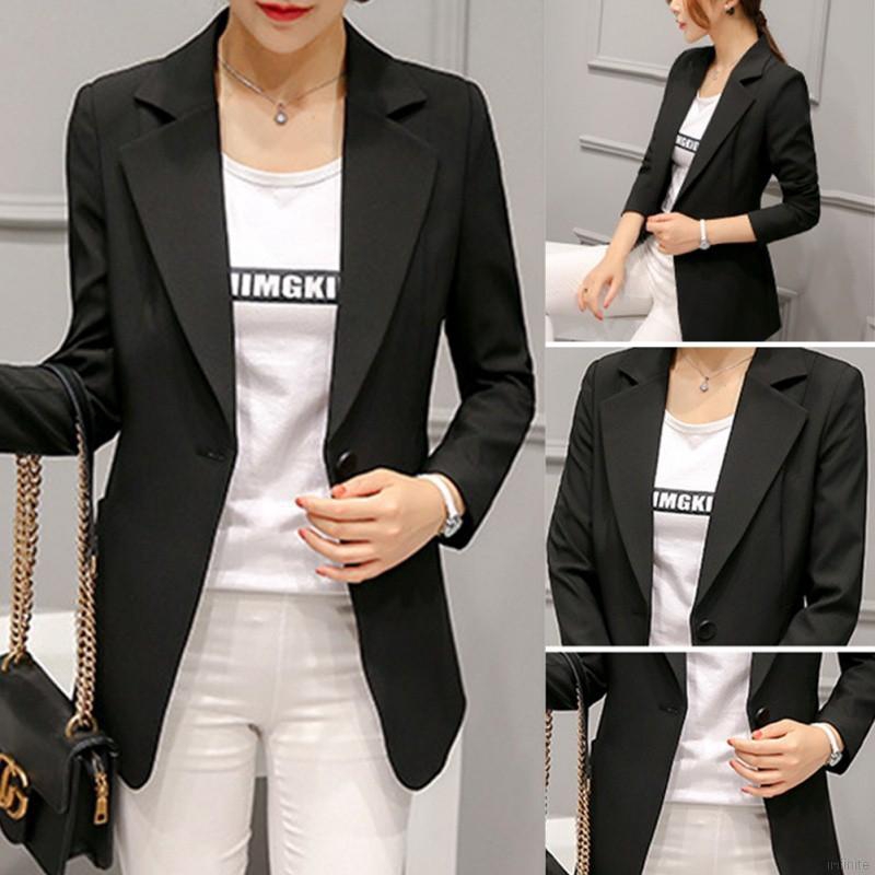 Áo khoác blazer công sở màu rượu đỏ/đen đơn giản cho nữ | BigBuy360 - bigbuy360.vn