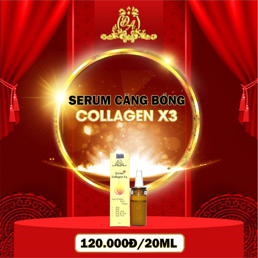 Tinh chất dưỡng da căng bóng giảm nám và mờ thâm collagen luxury X3 Đông Anh