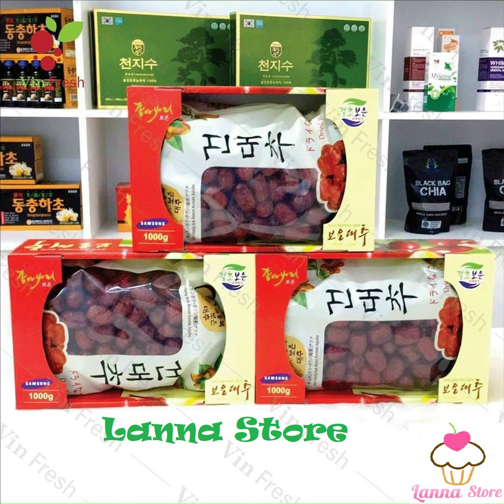 [Quà Tết] Táo Đỏ Sấy Khô Hàn Quốc Hộp 1KG có kèm túi xách