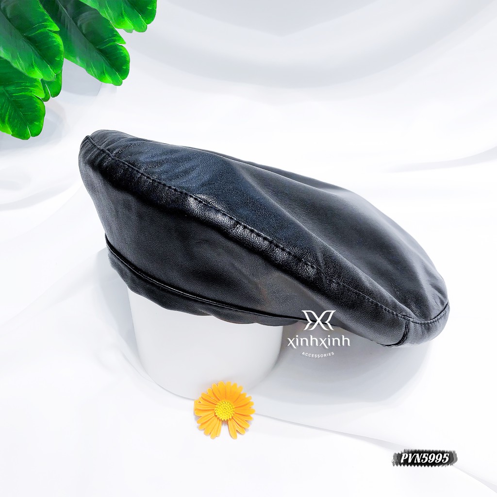 Mũ nồi Beret da trơn cao cấp phong cách Hàn Quốc