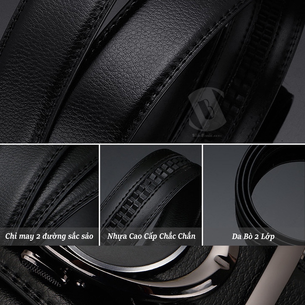 Dây Thắt Lưng, Nịt Nam Da Bò Cao Cấp - ShinBasic, Khoá Tự Động, Bảng Đẹp, Thời Trang Công Sở, Trẻ Trung, BELTS21BAS12