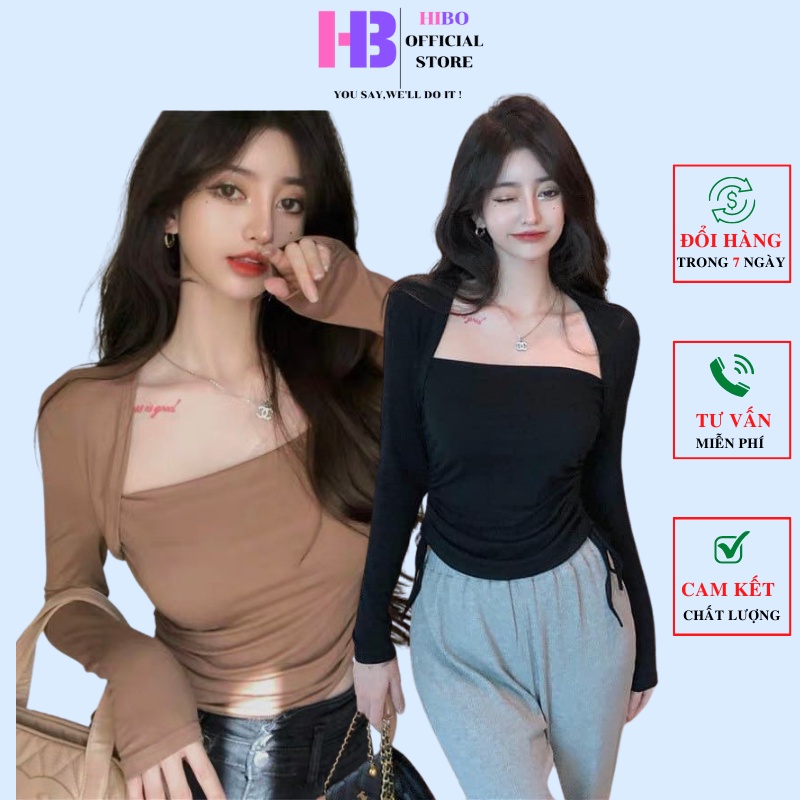 ✅ Mua Ngay ✅ Áo cổ U rút dây 2 bên sườn chất len díp siêu co giãn - thoitranghibo