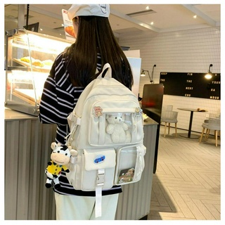 Ba lô học sinh nữ phong cách Hàn Quốc mẫu mới Full phụ kiện như hình BL0002 uh