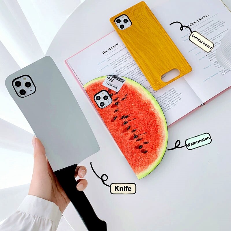Ốp điện thoại hình dao/ thớt/ dưa hấu đồ chơi thích hợp cho IPhone 12 12Pro Max 11 Pro Max 11 X Xs Max 6 6s 7 8 Plus
