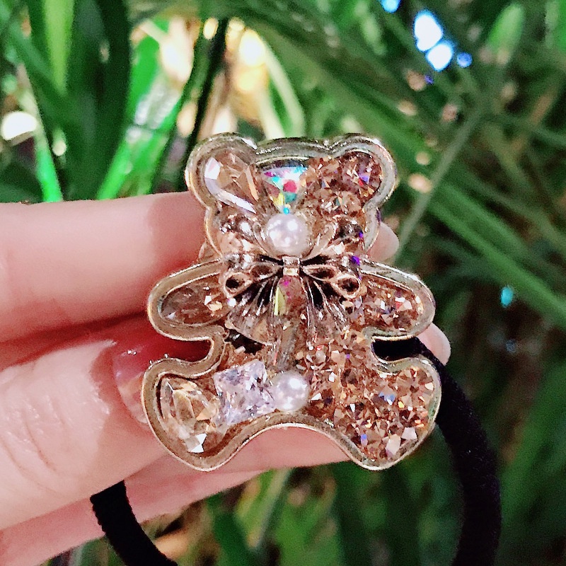 Dây Cột Tóc Cao Su Co Giãn Đính Đá Lấp Lánh Thời Trang Sang Trọng Cho Nữ