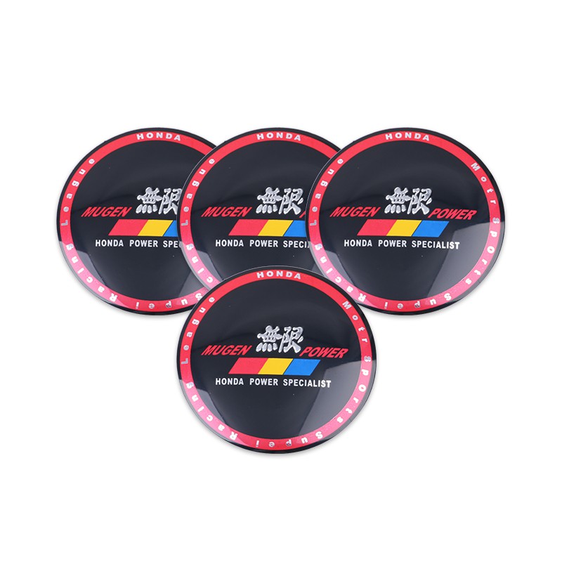 Bộ 4 Miếng Dán Logo Mugen Trang Trí Bánh Xe Hơi Toyota