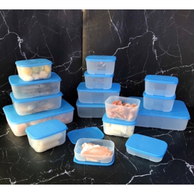 Bộ hộp trữ đông, bảo quản thực phẩm ngăn đông Freezermate Jumbo Set 16 Tupperware chính hãng, nhựa nguyên sinh