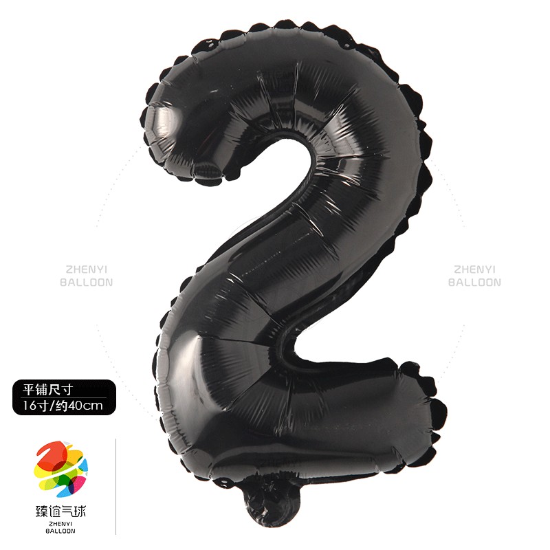 Bong Bóng Lõi Nhôm Hình Chữ Cái Màu Đen 16 inch   Trang Trí Tiệc Sinh Nhật Cho Bé