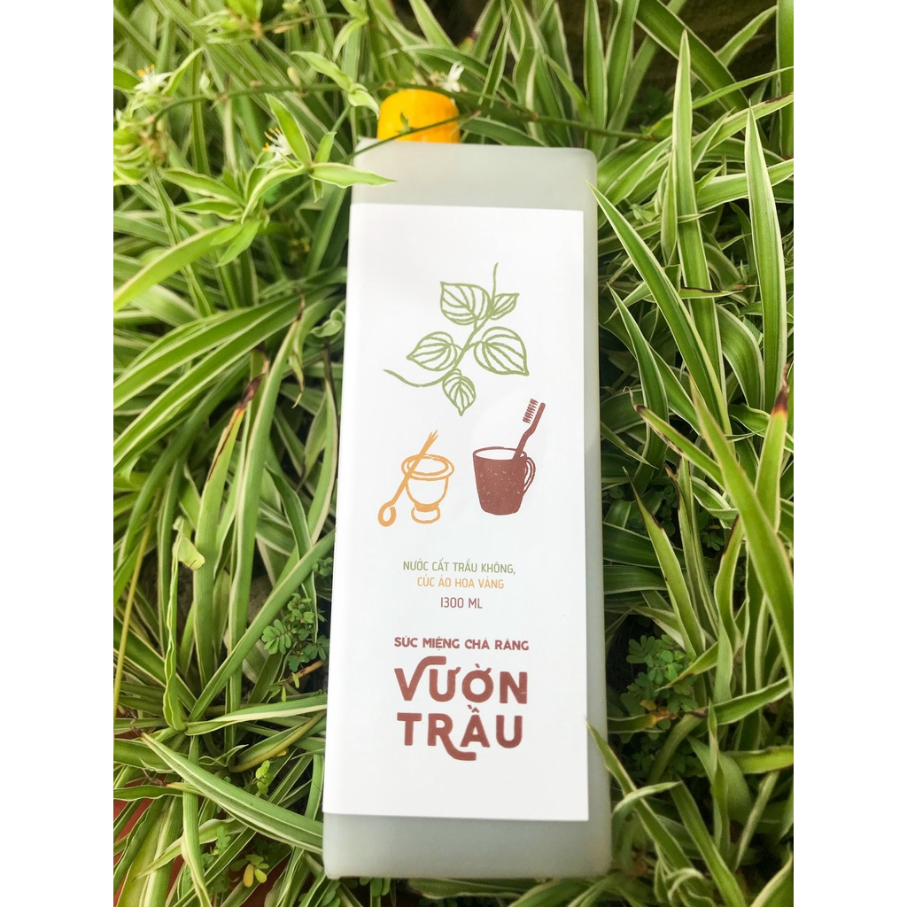 Nước súc miệng trầu không & cúc áo hoa vàng Vietherb 1,3Lit - khử mùi sạch răng miệng