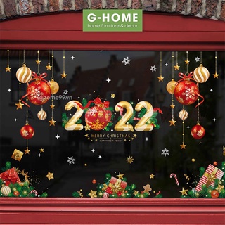 Decal dán kính 3D 2022 Ghome, decal giáng sinh năm mới bắt mắt cửa kính phòng khách và cửa hàng DECAL2021