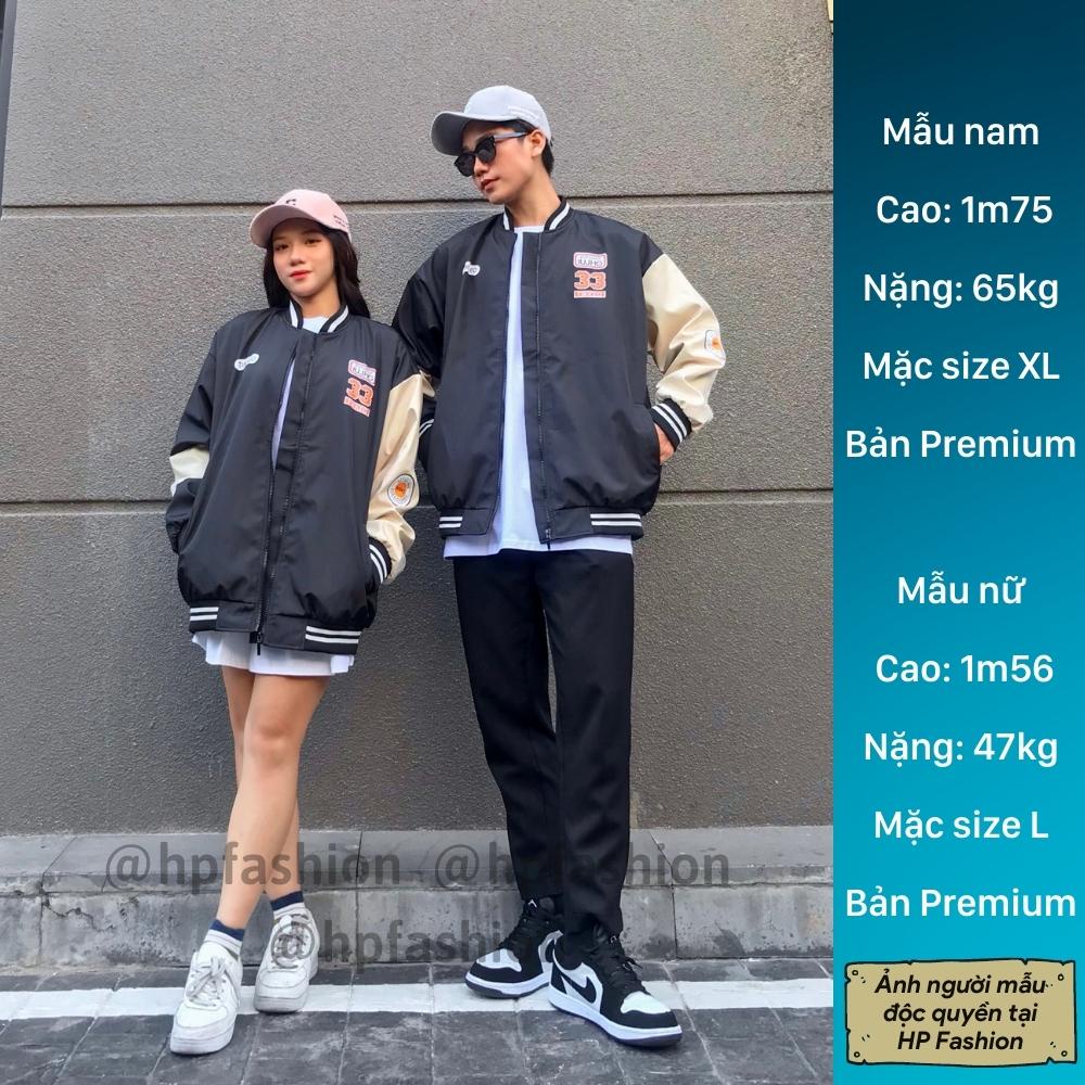 Áo khoác bóng chày form rộng Thêu Số 33 vải dù cao cấp ❤️Áo bomber Varsity dáng Unisex nam nữ D04