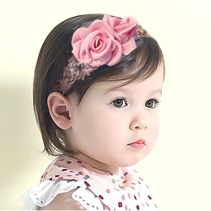 Băng Đô Hoa Hồng Satin Thời Trang Cho Bé Gái
