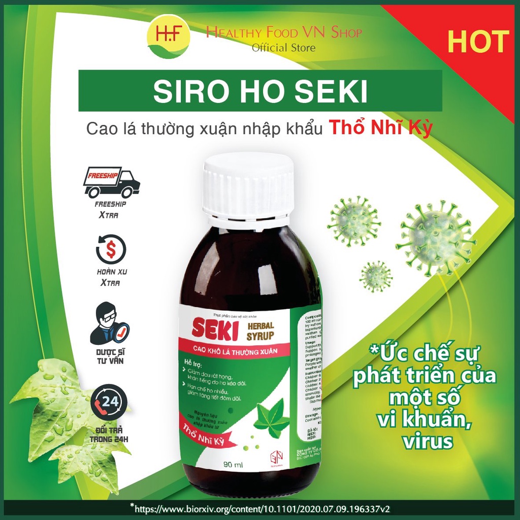 Siro ho thảo dược SEKI (Chai 90ml) - Giảm ho, ho có đờm, kháng khuẩn