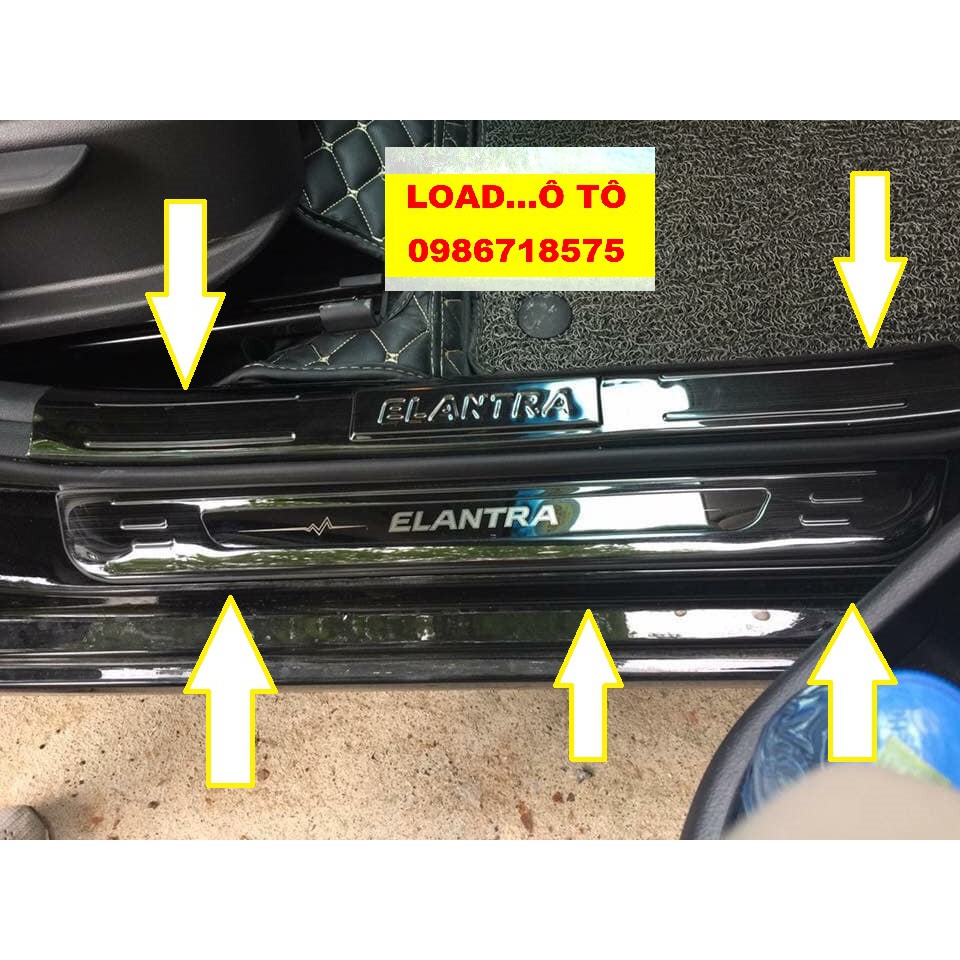 Ốp Bậc Cửa, Nẹp Bước Chân Xe  Huyndai Elantra 2022-2018 Chất Liệu Titan Cao Cấp,Nẹp Bước Chân Elantra 2018-2022